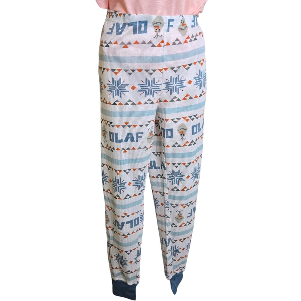 Disney Womens Lounge Pants XL Olaf Frozen Waffle‎ Knit MJC Intl Cartoon PJ Comfy